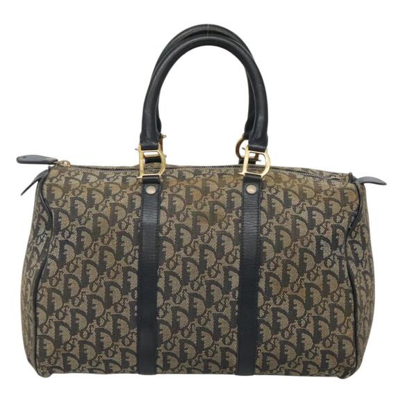 DIOR Trotter Canvas Boston Bag Navy Gold - Picture 2 of 12